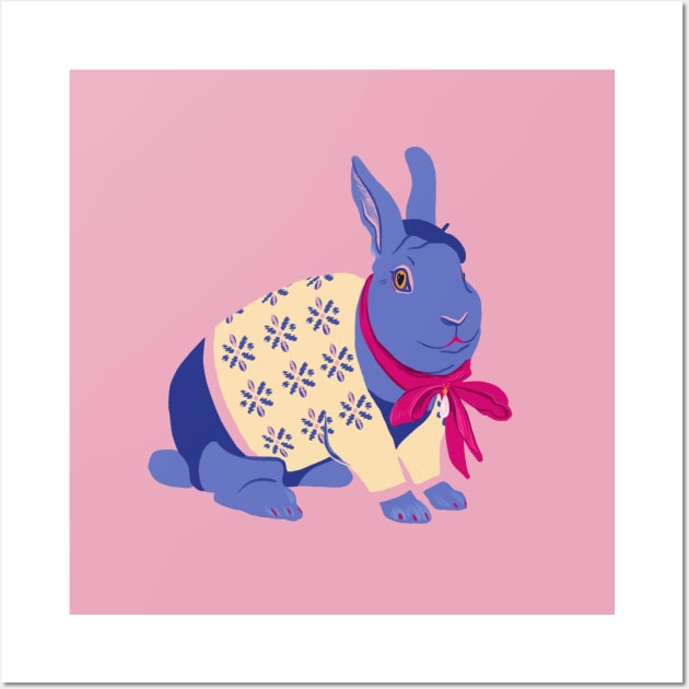 Blue rabbit Wall Art by argiropulo